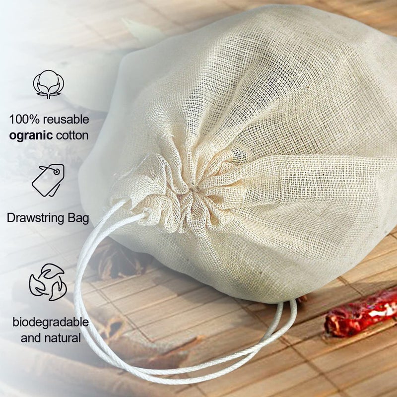 MyLifeUNIT Soup Bag, Cotton Mesh Bag for Large Size 10" x 12", Set of 4 - Image 2